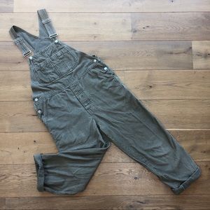 Light Olive Green Baggy Corduroy Overalls
